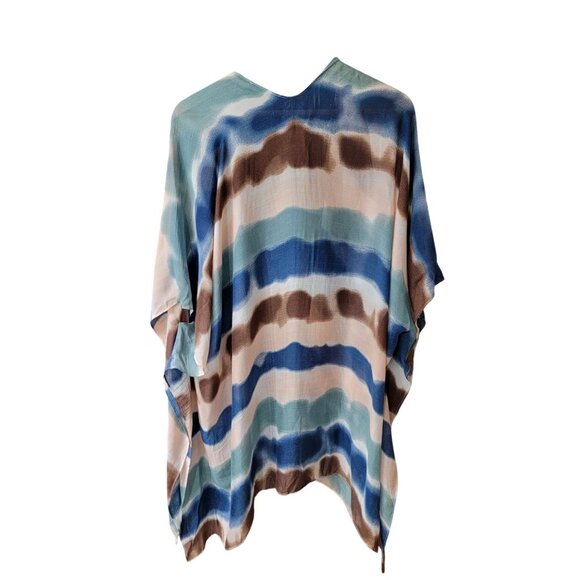 Striped Open Front Kimono Cardigan By Quagga Green Label In Lenzing Modal - Picture 3 of 6